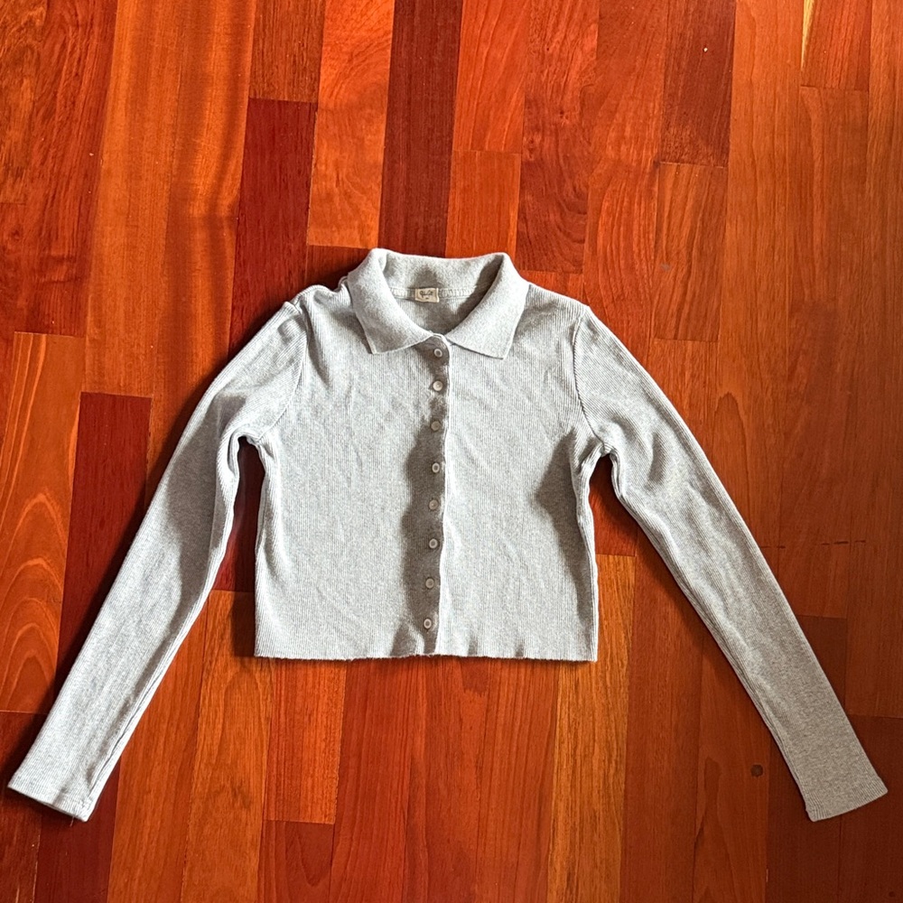 j.galt Gray Button-Up Women's Cardigan